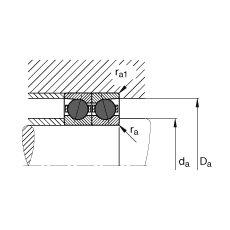 主軸軸承 HCB7007-E-T-P4S, 調節，成對或單元安裝，接觸角 α = 25°，陶瓷球，限制公差